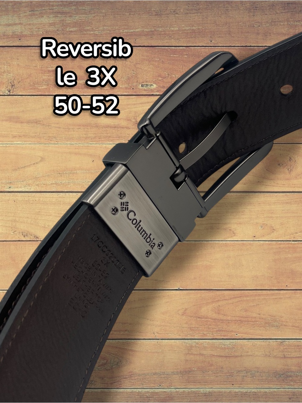 Columbia Men’s Big & Tall Reversible Belt Black/Brown Size 50-52 (3X)